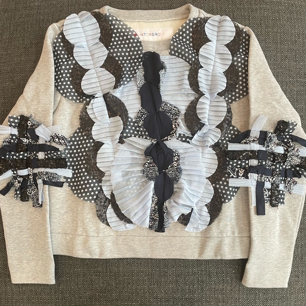 Viktor&Rolf sweater with lace, tulle, and sequins